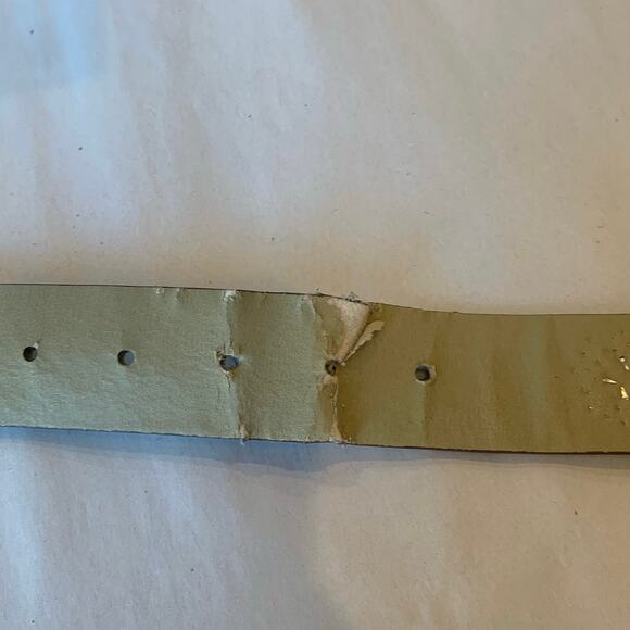 Womens White Studded Belt Faux Leather Rhinestone Stars Glamorous Cowgirl Flaw - Picture 5 of 8